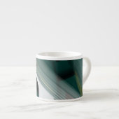Espresso Mok Abstracte Kunst Zwart Wit Groen (Voorkant rechts)