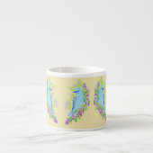 Espresso mok/bloe vogel kop (Voorkant)