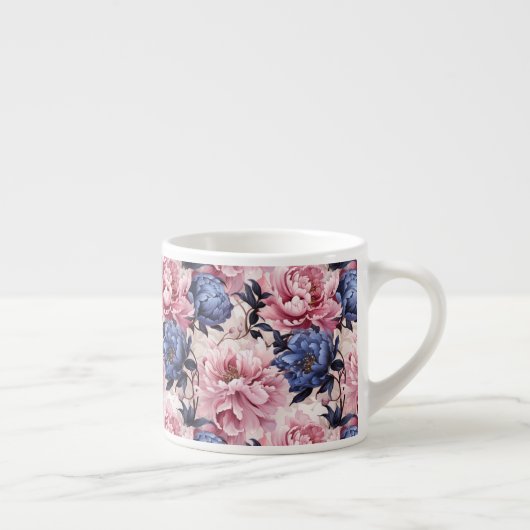 Espresso Mok-bloemenprint Espresso Kop (Rechts)