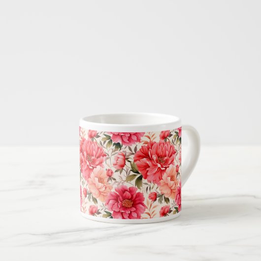 Espresso Mok-bloemenprint Kop (Voorkant rechts)
