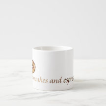 Espresso Mok/Cup met Letter P Pancake Design