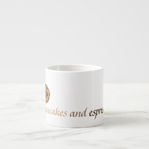 Espresso Mok/Cup met Letter P Pancake Design Kop