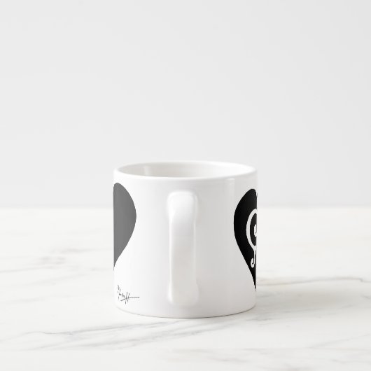 Espresso Mok - Drie hartvormen - Zwart (Achterkant)