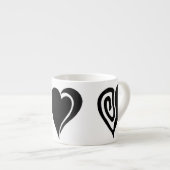 Espresso Mok - Drie hartvormen - Zwart (Voorkant rechts)