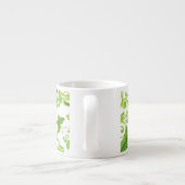 Espresso Mok-Groene Bloemen Kop (Achterkant)