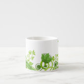 Espresso Mok-Groene Bloemen Kop (Voorkant)