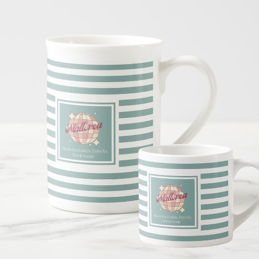 Espresso mok met blauwgroen strepen