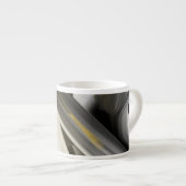 Espresso Mokka Abstracte Kunst Zwart Wit Goud Kop (Voorkant rechts)