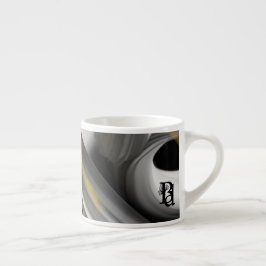 Espresso Mokka Abstracte Kunst Zwart Wit Goud Kop