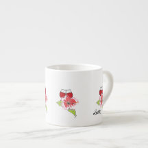 Espresso mokkop : wijnglazen met wilde bloemen