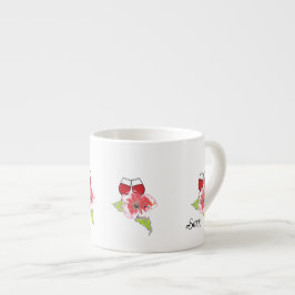 Espresso mokkop : wijnglazen met wilde bloemen kop