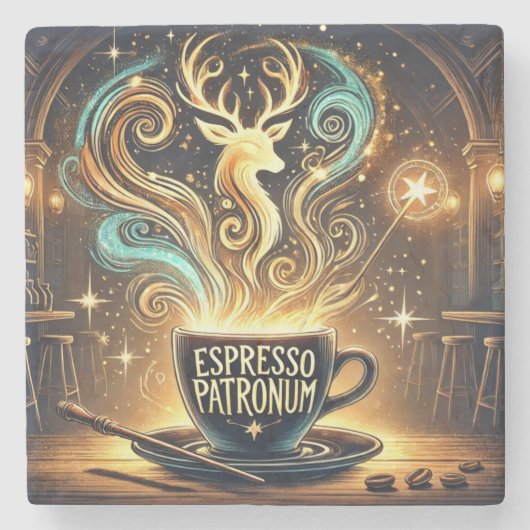 Espresso Patronum Stenen Onderzetter (Voorkant)