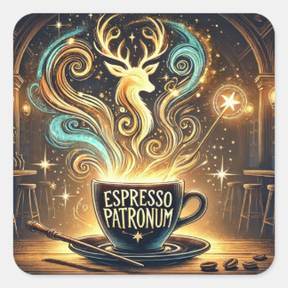 Espresso Patronum Vierkante Sticker
