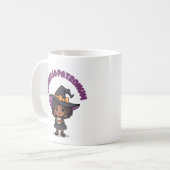 Espresso Patronum Witch Mug – Cute Witch with Bow  Koffiemok (Voorkant links)