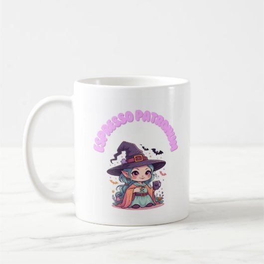 Espresso Patronum Witch Mug - Kawaii 11oz Ceramic Koffiemok (Links)