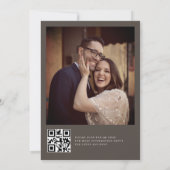 Espresso Photo Back QR Classic Minimalist Wedding Kaart (Achterkant)