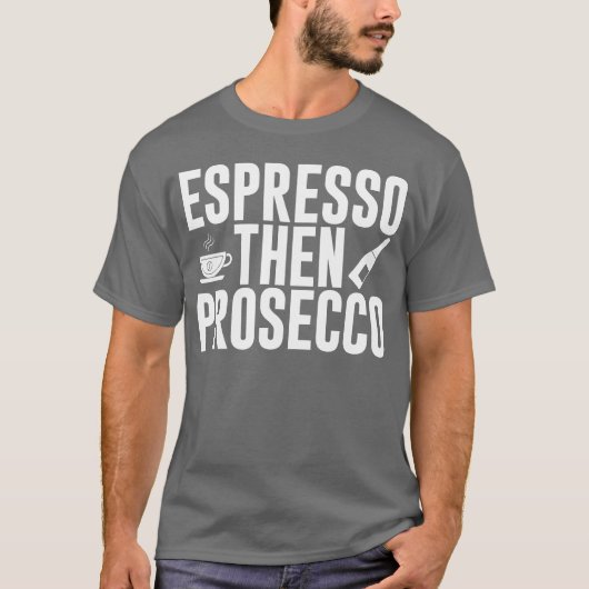 Espresso Prosecco retro cadeau T-shirt (Voorkant)