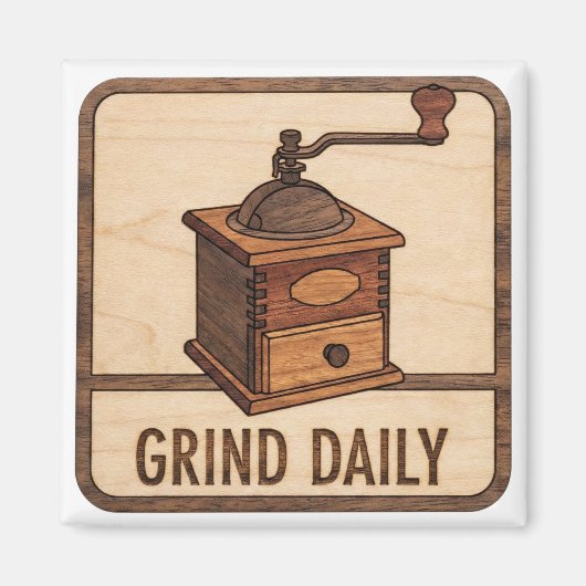 Espresso Shot Wooden Sign Magneet (Voorkant)