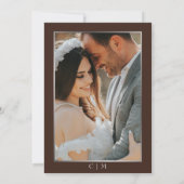 Espresso & Silver Script Photo Wedding Save The Date (Achterkant)