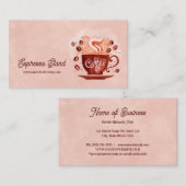 Espresso Stand Koffiewinkel Cup en Bonen Visitekaartje (Voorkant / Achterkant)