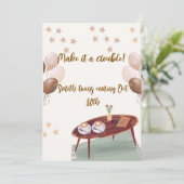 Espresso thema tweelingzwangerschap aankondiging (Staand voorkant)