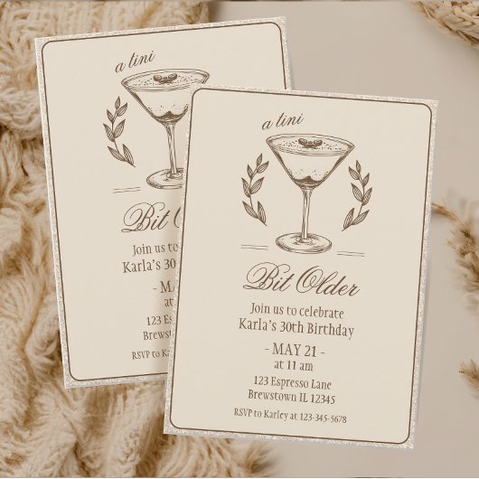 Espresso Tini beetje ouder Elegante 30e verjaardag Kaart