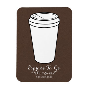 Espresso To Go Business brown faux flannel Magneet