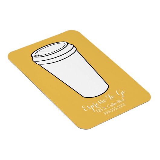 Espresso To-Go Business Moustard background Magneet (Rechterzijde)
