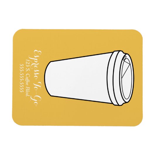 Espresso To-Go Business Moustard background Magneet (Horizontaal)