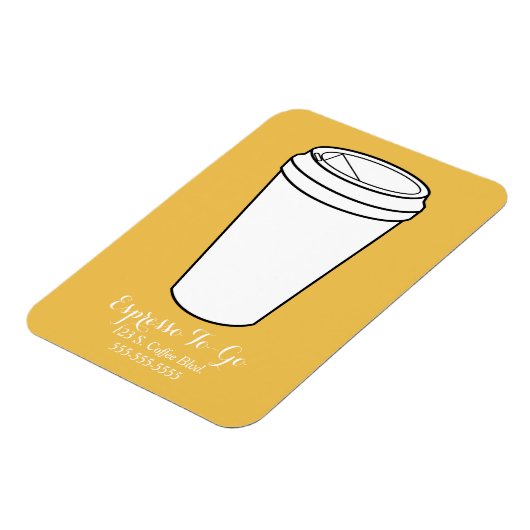 Espresso To-Go Business Moustard background Magneet (Linkerzijde)