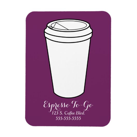 Espresso To-Go Business plum Magneet (Verticaal)