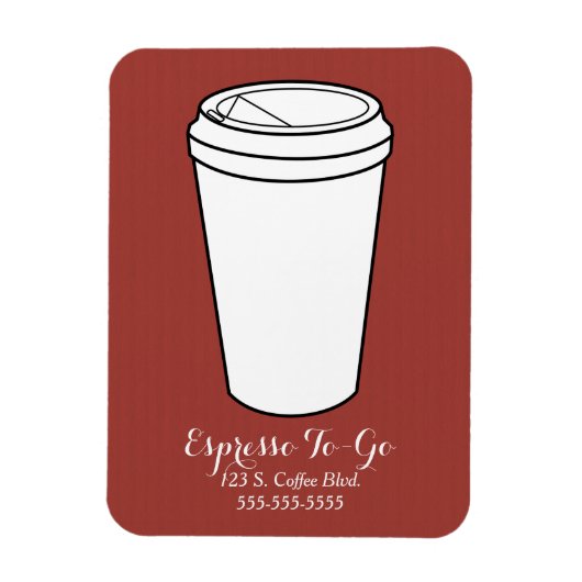Espresso To-Go Business Roestfaux Magneet (Verticaal)
