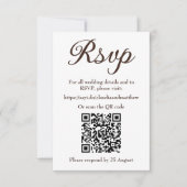 Espresso trouwwebsite RSVP met QR-code Kaartje (Voorkant)
