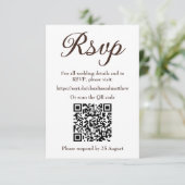 Espresso trouwwebsite RSVP met QR-code Kaartje (Staand voorkant)