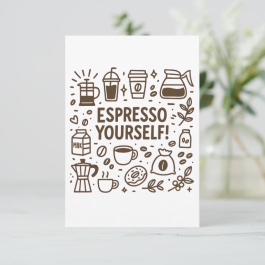 Espresso uzelf! bedankkaart (Staand voorkant)
