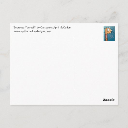 ESPRESSO UZELF! Cartoon Briefkaart (Achterkant)