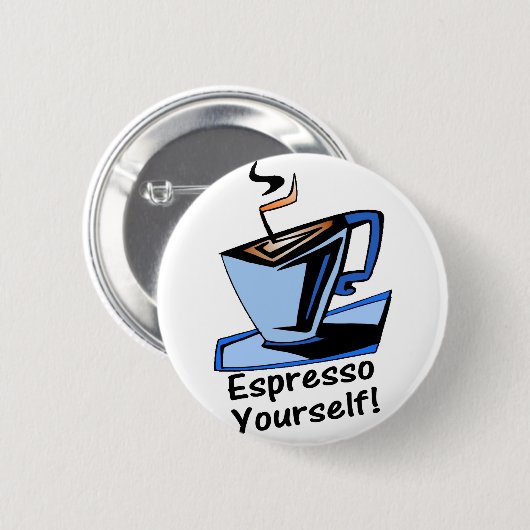 espresso-uzelf ronde button 5,7 cm (Voorkant /achterkant)