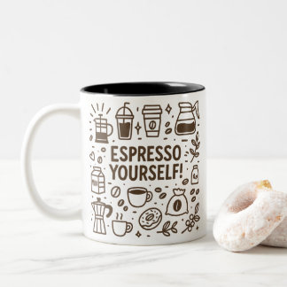 Espresso uzelf! tweekleurige koffiemok