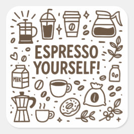 Espresso uzelf! vierkante sticker