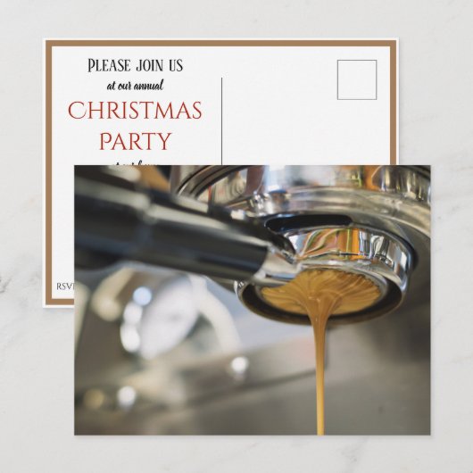 Espresso van koffie uitnodiging briefkaart (Voorkant / Achterkant)