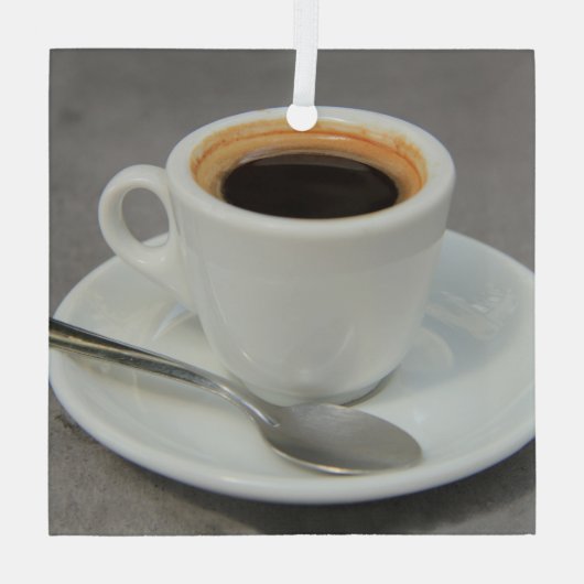 espresso, vers gekweekt glas ornament (Achterkant)