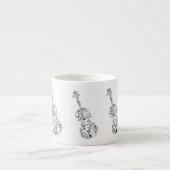 Espresso Violin Line Drawing Kop (Voorkant)