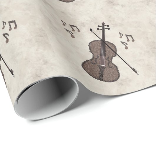 Espresso Violino-Viool gemaakt met koffiebonen- Cadeaupapier (Rol Hoek)