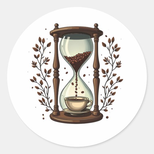 Espresso voor jezelf: één slok per keer ronde sticker (Voorkant)