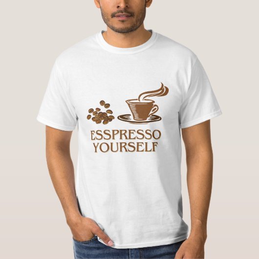Espresso voor jezelf Koffie-Cup Design T-shirt (Voorkant)