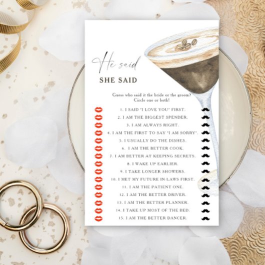 Espresso vrijgezellenfeest Hij zei dat ze spel zei