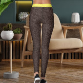 Espresso Yellow Sparkles Glitter Pattern Stripes  Leggings