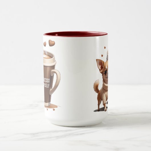 Espresso Yourself – Coffee Chihuahua Edition Mok (Midden)