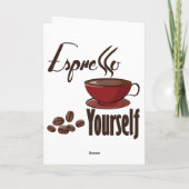 Espresso Yourself Coffee Pun Express uzelf Feestdagen Kaart (Achterkant)