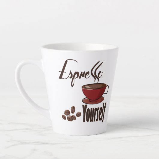 Espresso Yourself Coffee Pun Express uzelf Latte Mok (Links)